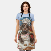 ドイツショートポインターホリデーベーキング:フェスティバル エプロン (着用した状態)