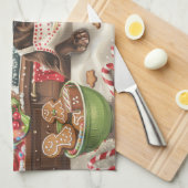 ドイツショートポインターホリデーベーキング:フェスティバル キッチンタオル (四つ折り)