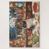 ドイツショートポインターホリデーベーキング:フェスティバル ジグソーパズル (縦)