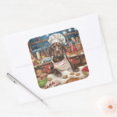 ドイツショートポインターホリデーベーキング:フェスティバル スクエアシール (封筒)