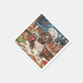 ドイツショートポインターホリデーベーキング:フェスティバル スタンダードカクテルナプキン (角)