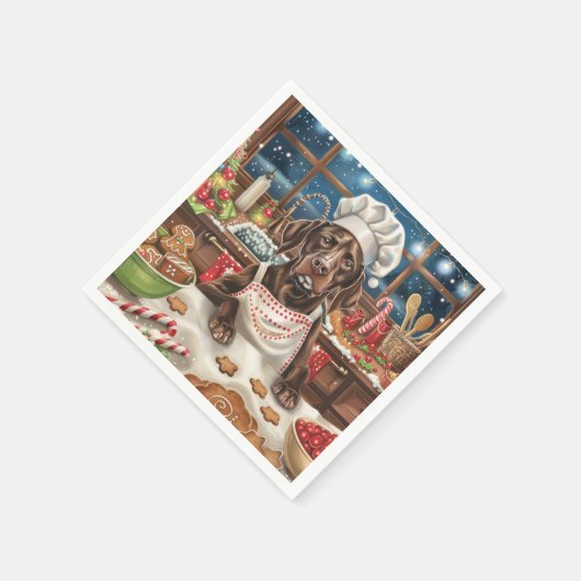 ドイツショートポインターホリデーベーキング:フェスティバル スタンダードカクテルナプキン (角)