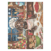 ドイツショートポインターホリデーベーキング:フェスティバル テーブルクロス (正面)