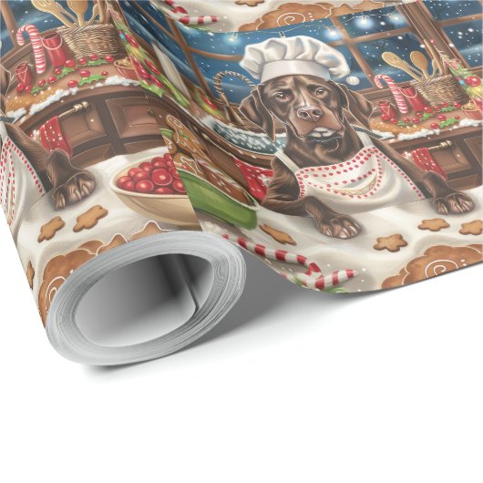 ドイツショートポインターホリデーベーキング:フェスティバル ラッピングペーパー (ロールコーナー)