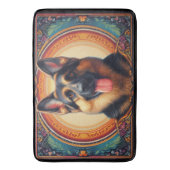 ドイツスタイリッシュの羊飼い犬のカラフル枠 バスマット (正面縦)