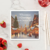 ドイツスタイルクリスマスマーケットグリーティングキッチュ スタンダードランチョンナプキン (インサイチュ)