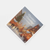 ドイツスタイルクリスマスマーケットグリーティングキッチュ スタンダードランチョンナプキン (角)