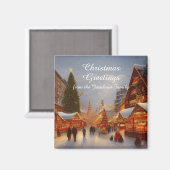 ドイツスタイルクリスマスマーケットグリーティングキッチュ マグネット (正面/裏面)