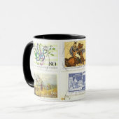 ドイツスタンプのコラージュ1 マグカップ (正面左)