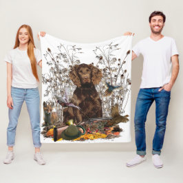 ドイツスパニエル犬ワッテルフンド フリースブランケット