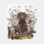 ドイツスパニエル犬ワッテルフンド フリースブランケット (正面)