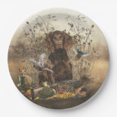 ドイツスパニエル犬ワッテルフンド ペーパープレート (正面)