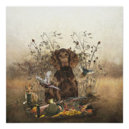 ドイツスパニエル犬ワッテルフンド ポスター