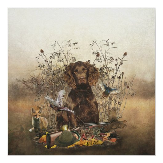 ドイツスパニエル犬ワッテルフンド ポスター (正面)