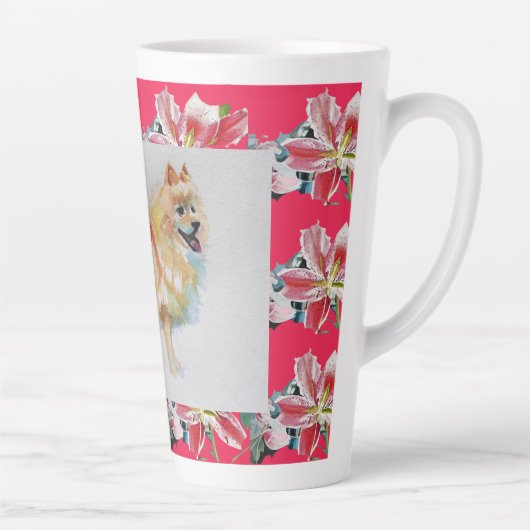 ドイツスピッツポメラニア犬ウォーターカラードッグラテマグ カフェラテマグ (右)