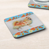 ドイツスピッツポメラニア犬ウォーターカラーペットドッグコースター コースター (左側)