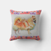 ドイツスピッツポメラニア犬ウォーター色ペットドッグクッション クッション (裏面)