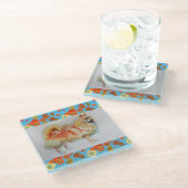 ドイツスピッツポメラニア犬ドッグデコールコースター ガラスコースター (アングル)