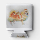 ドイツスピッツポメラニア犬水彩犬ドッグドッグ 缶クーラー (裏面)