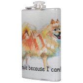 ドイツスピッツ犬'Iスマイルできるから'カード フラスク (左)