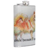 ドイツスピッツ犬'Iスマイルできるから'カード フラスク (右)