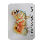 ドイツスピッツ犬'Iスマイルできるから'カード マグネット (縦)