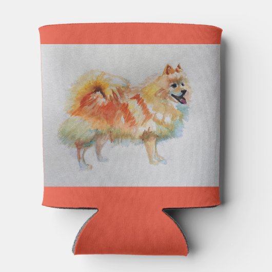 ドイツスピッツ犬'Iスマイルできるから'カード 缶クーラー (裏面)