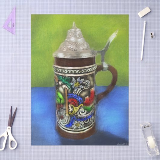 ドイツセラミックビアスタインとヒンジ付き蓋の切り離 薄葉紙 (クラフト)