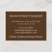 ドイツチョコレートケーキスライスベイクショップベーカリーシェフ 名刺 (裏面)