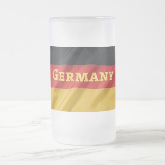 ドイツテーマドイツ国旗 フロストグラスビールジョッキ (中央)