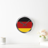 ドイツドイツFlaggeのドイツ旗 ラウンド壁時計 (ホーム)