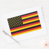 ドイツドイツUSAアメリカ統一された州米国国旗 長方形シール (封筒)