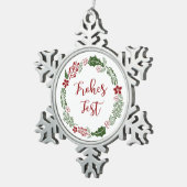 ドイツハッピーホリデーズリースフローズフェスト スノーフレークピューターオーナメント (右)