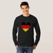 ドイツハートドイツ国旗ドイツプライド Tシャツ (正面フル)