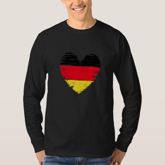 ドイツハートドイツ国旗ドイツプライド Tシャツ (正面)