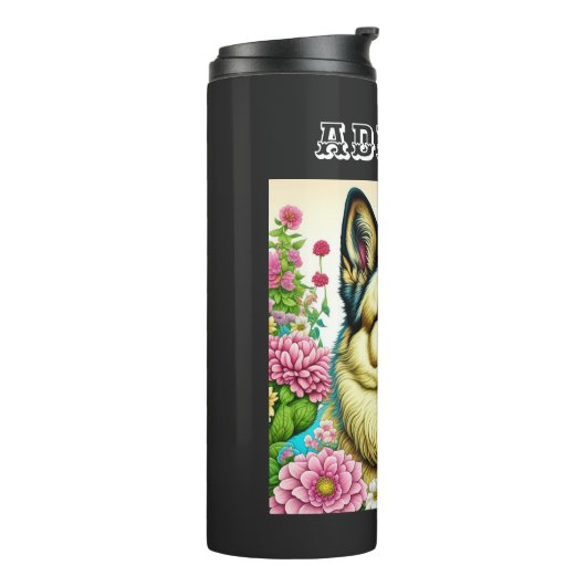 ドイツパーソナライズされたの羊飼いお洒落と花 タンブラー (回転左)