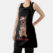 ドイツパーソナライズされたの羊飼いのクリスマス犬の名前 エプロン (インサイチュ)