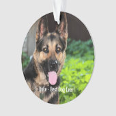 ドイツパーソナライズされたの羊飼い犬の写真、犬の名前 オーナメント (正面)