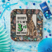 ドイツパーソナライズされたの羊飼い3歳の誕生日パーティー ペーパープレート (パーティー)