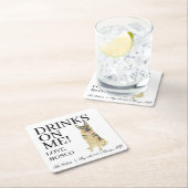 ドイツパーソナライズされたの羊飼結婚いの スクエアペーパーコースター (インサイチュ)