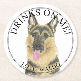 ドイツパーソナライズされたの羊飼結婚いの ラウンドペーパーコースター