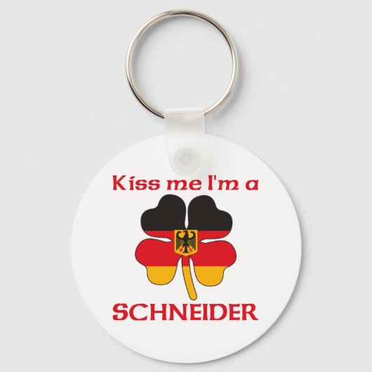 ドイツパーソナライズされたキスMe I'm Schneider キーホルダー (正面)