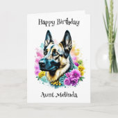 ドイツパーソナライズされたシェパード誕生日 カード (正面)