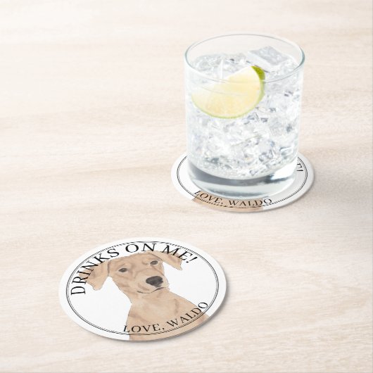 ドイツパーソナライズされたピンシャー結婚ズ ラウンドペーパーコースター (インサイチュ)