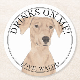 ドイツパーソナライズされたピンシャー結婚ズ ラウンドペーパーコースター