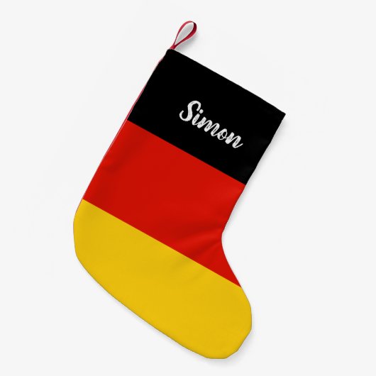 ドイツパーソナライズされた国旗のクリスマスストッキング スモールクリスマスストッキング (正面 (吊り時))