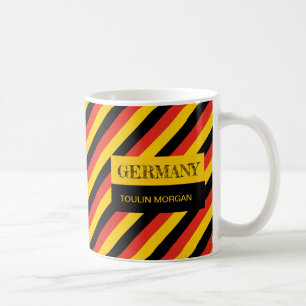ドイツパーソナライズされた国旗 コーヒーマグカップ