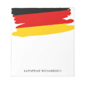 ドイツパーソナライズされた国旗 ノートパッド (正面)