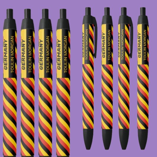 ドイツパーソナライズされた国旗 黒ボールペン