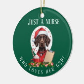 ドイツパーソナライズされた短縮型ポインタナースChri セラミックオーナメント (左)